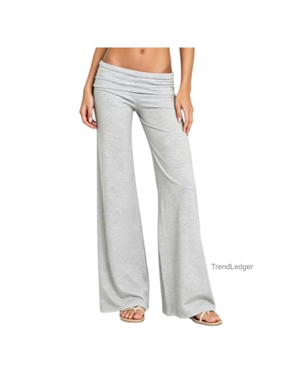 Flare Skinny Leggings Fold Over Waist Bootcut Yoga Pants Women